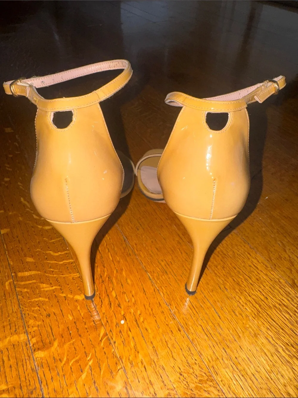 Stuart Weitzman Nude/Tan Minimalist Ankle-Strap Heels